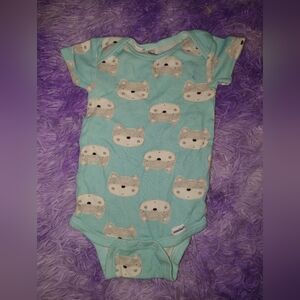 Gerber Aqua Cat Print Bodysuit